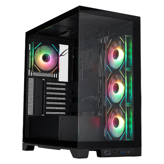 სურათი ქეისი 1STPLAYER Mi8 MI8-BK-3FC7R-1FC7 MID-TOWER BLACK