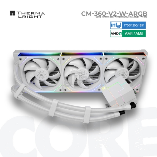 სურათი თხევადი გაგრილების სისტემა THERMALRIGHT CORE MATRIX 360 ARGB WHITE V2
