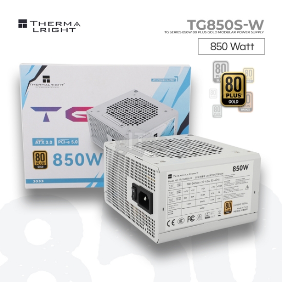 სურათი კვების ბლოკი THERMALRIGHT TG850S-W 850W 80PLUS GOLD ATX3.0 PCI-E 5.0 WHITE