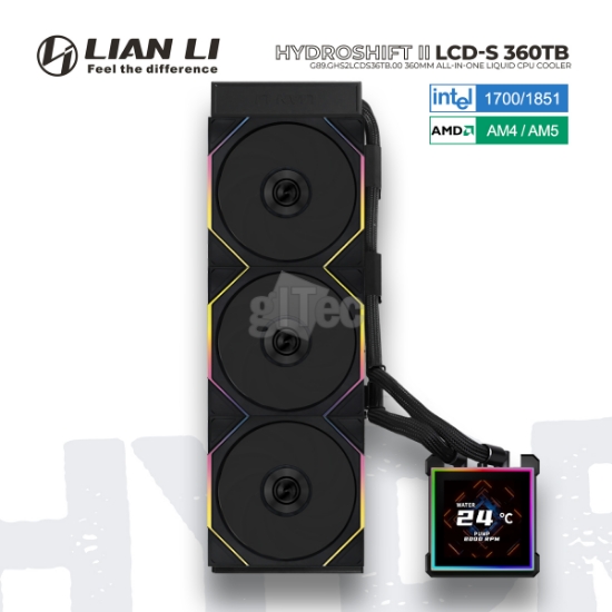Picture of WATER COOLING SYSTEM LIAN LI HydroShift II LCD-S 360TB ARGB G89.GHS2LCDS36TB.00 BLACK