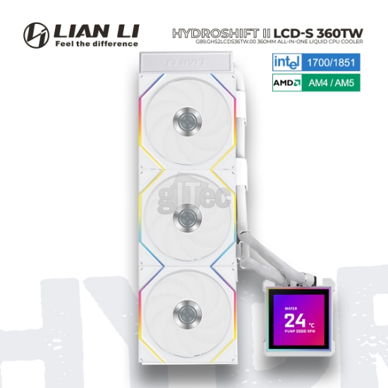 Picture of WATER COOLING SYSTEM LIAN LI HydroShift II LCD-S 360TW ARGB G89.GHS2LCDS36TW.00 WHITE