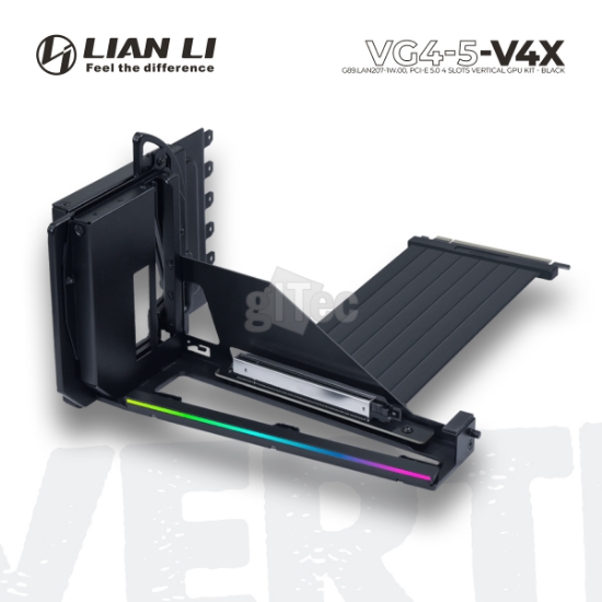 სურათი ვერტიკალური GPU სამაგრი LIAN LI G89.VG4-5-V4X.00 4-SLOT PCIE 5.0 RISER BLACK