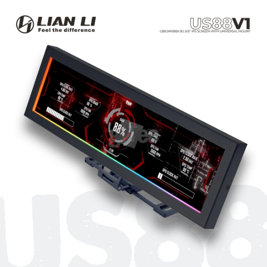 სურათი LIAN LI US88v1 G89.SM088X.00 Universal Mount Screen 8.8" IPS FHD 60Hz BLACK