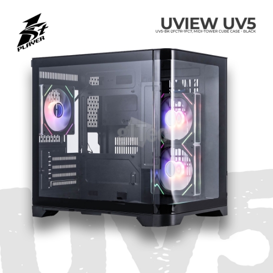 სურათი ქეისი 1STPLAYER UV5 UV5-BK-2FC7R-1FC7 MIDI-TOWER BLACK