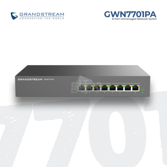 სურათი სვიჩი GRANDSTREAM GWN7701PA 8-PORT UNMANAGED NETWORK SWITCH