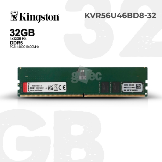 სურათი მეხსიერება KINGSTON KVR56U46BD8-32 DDR5 32GB 5600MHZ BLACK