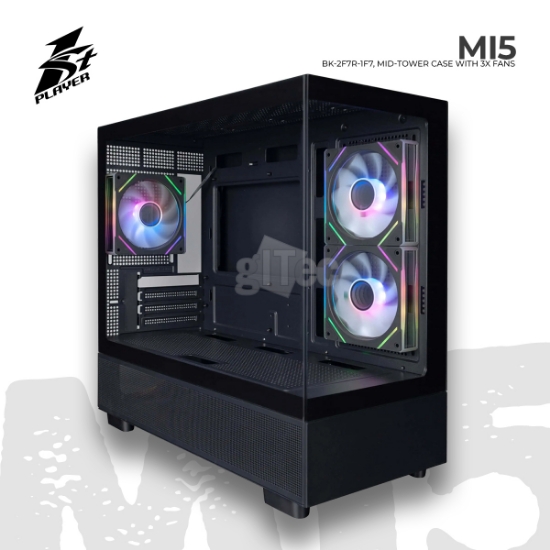 Picture of CASE 1STPLAYER MI5 Mi5-BK-2F7R-1F7 MID-TOWER CASE BLACK