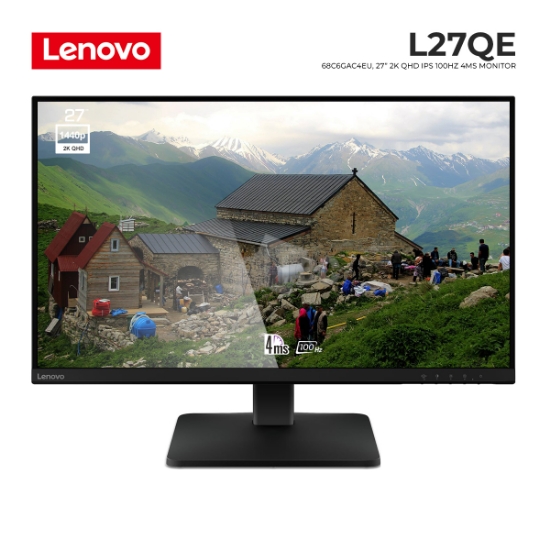 სურათი მონიტორი LENOVO L27QE 68C8GAC3AU 27" IPS 2K QHD 100Hz 4MS BLACK