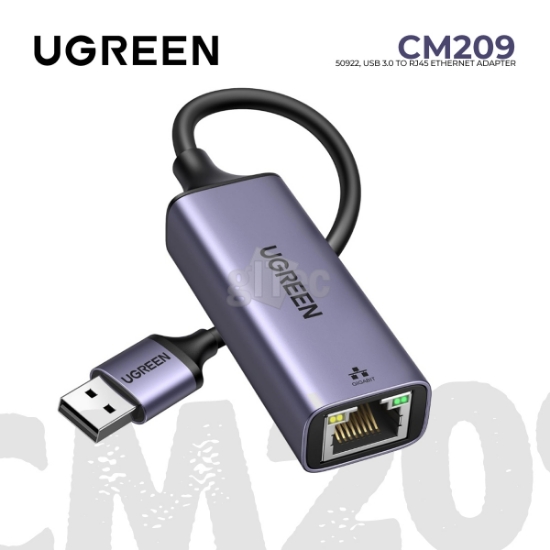 Picture of UGREEN CM209 (50922) USB 3.0 TO RJ-45 ETHERNET ADAPTER SPACE GREAY