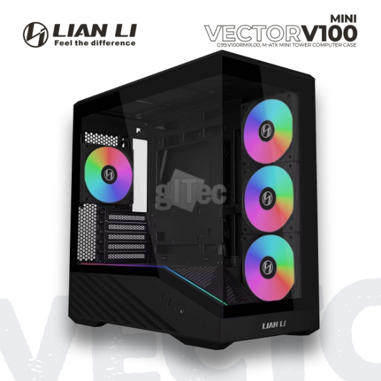 სურათი ქეისი LIAN LI VECTOR V100 Mini G99.V100RMIX.00 MINI-TOWER BLACK