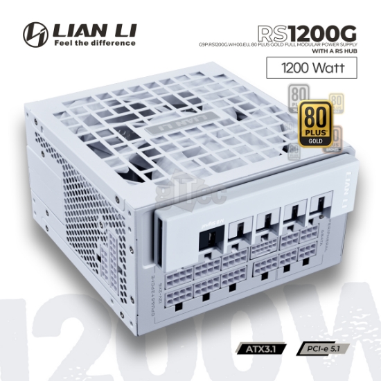 სურათი კვების ბლოკი LIAN LI RS RS1200G G9P.RS1200G.WH00.EU 1200W 80 PLUS GOLD FULL MODULAR WHITE