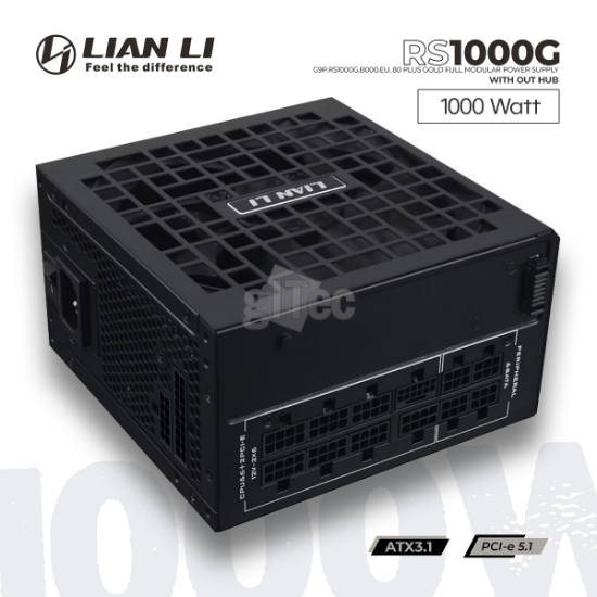 სურათი კვების ბლოკი LIAN LI RS RS1000G G9P.RS1000G.B000.EU 1000W 80 PLUS GOLD FULL MODULAR BLACK