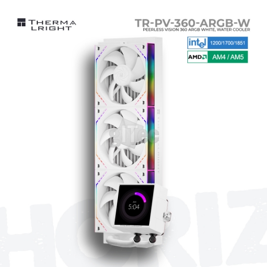 სურათი თხევადი გაგრილების სისტემა THERMAL RIGHT PEERLESS VISION 360 ARGB WHITE