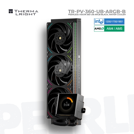 სურათი თხევადი გაგრილების სისტემა THERMAL RIGHT PEERLESS VISION 360 UB ARGB BLACK