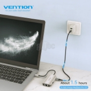 სურათი VENTION TNFHB 5-in-1 USB-C Hub USB3.0x3/RJ45/PD Hub 0.15M