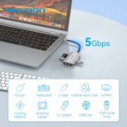 სურათი VENTION TNFHB 5-in-1 USB-C Hub USB3.0x3/RJ45/PD Hub 0.15M
