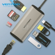 სურათი VENTION CNDHB 8-in-1 USB-C DOCKING STATION TYPE-C TO HDMI/USB3.0*3/RJ45/TF/SD/PD