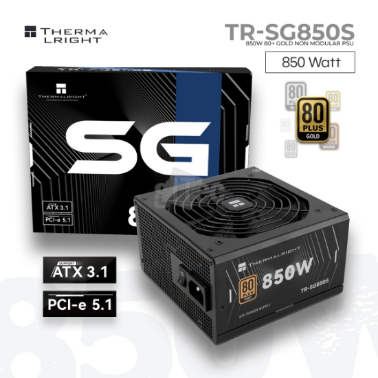 სურათი კვების ბლოკი THERMALRIGHT TR-SG650S 650W 80+ Gold NON Modular ATX 3.1 PCIE 5.1 BLACK