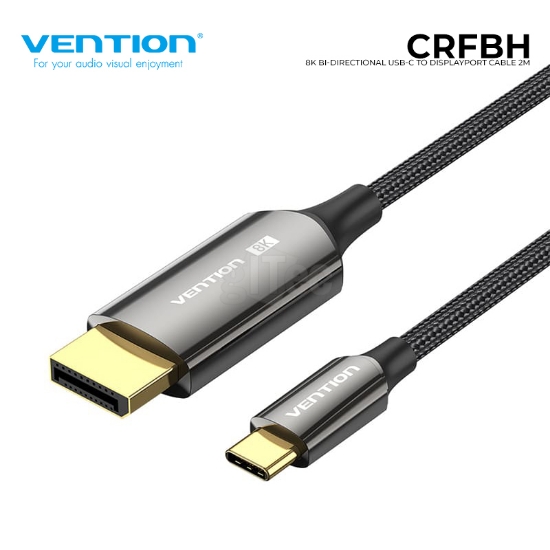 სურათი VENTION CRFBH Cotton Braided 8K Bi-Directional USB-C Male to DisplayPort Male Cable 2M