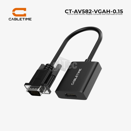 Picture of CABLETIME CT-AV582-VGAH-0.15 VGA to HDMI Adapter