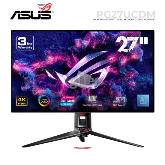 Picture of MONITOR ASUS ROG SWIFT OLED PG27UCDM 90LM0B30-B01971 27" 4K OLED 240HZ 0.03MS