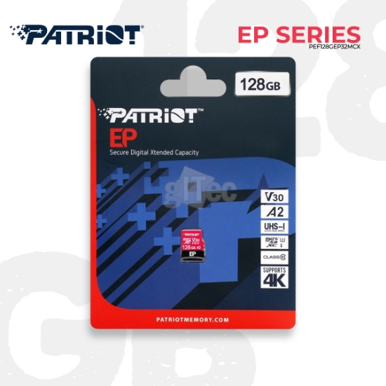 სურათი მეხსიერების ბარათი PATRIOT PEF128GEP32MCX 128GB EP SERIES MICRO SDXC V30 A2 UHS-I