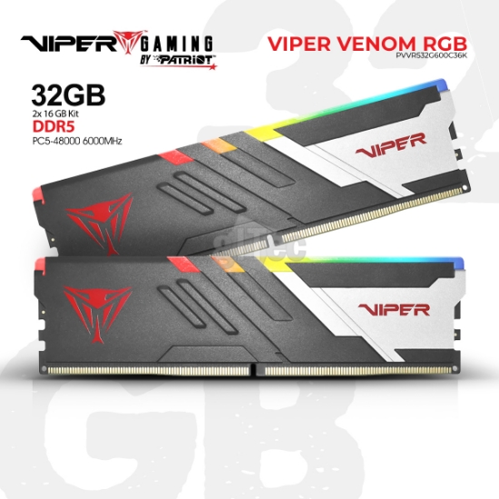 სურათი ოპერატიული მეხსიერება PATRIOT VIPER VENOM RGB DDR5 PVVR532G600C36K 32GB 2X16GB 6000Mhz