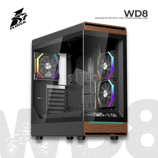 Picture of CASE 1STPLAYER WD8 WD8-BK-2FH7R-1FH7 MID-TOWER BLACK