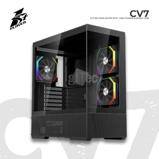 Picture of CASE 1STPLAYER CV7 CV7-BK-2FAR-2FH7R-1FH7 MIDI-TOWER BLACK