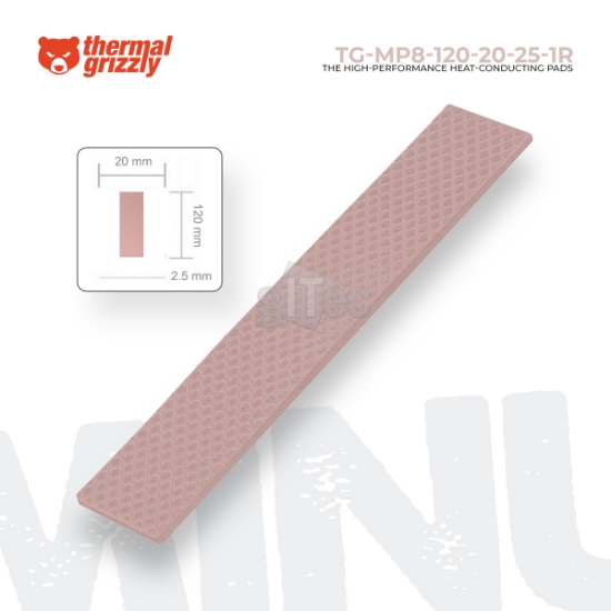სურათი თერმო ბალიში Thermal Grizzly TG-MP8-120-20-25-1R Minus Pad 8 120x20x2.5 mm 1pcs